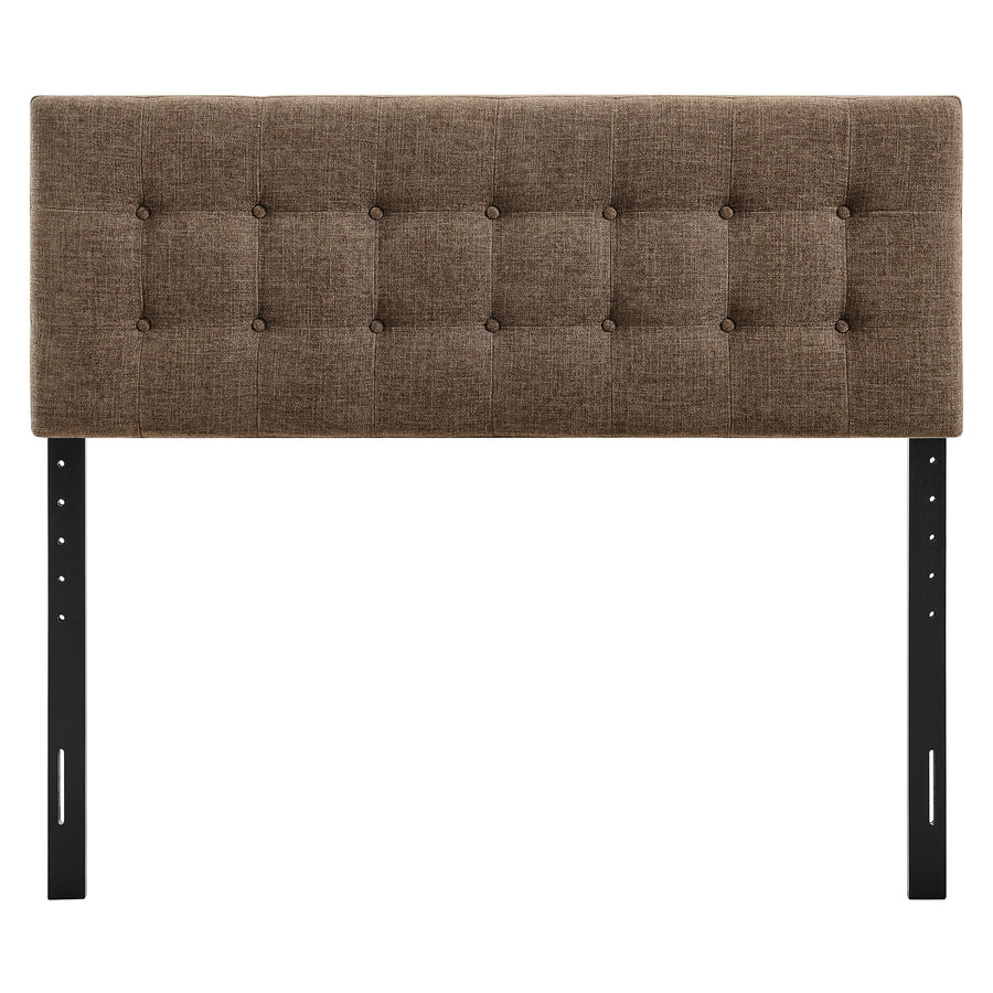 Vale Fabric Upholstered Queen Size Headboard in Mocha