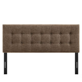 Vale Fabric Upholstered Queen Size Headboard in Mocha