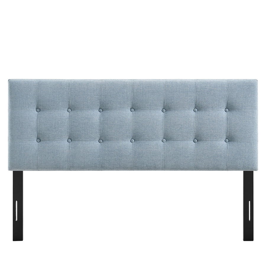 Vale Fabric Upholstered Queen Size Headboard in Sky Blue