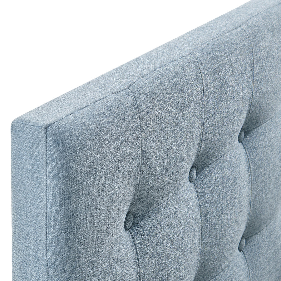 Vale Fabric Upholstered Queen Size Headboard in Sky Blue