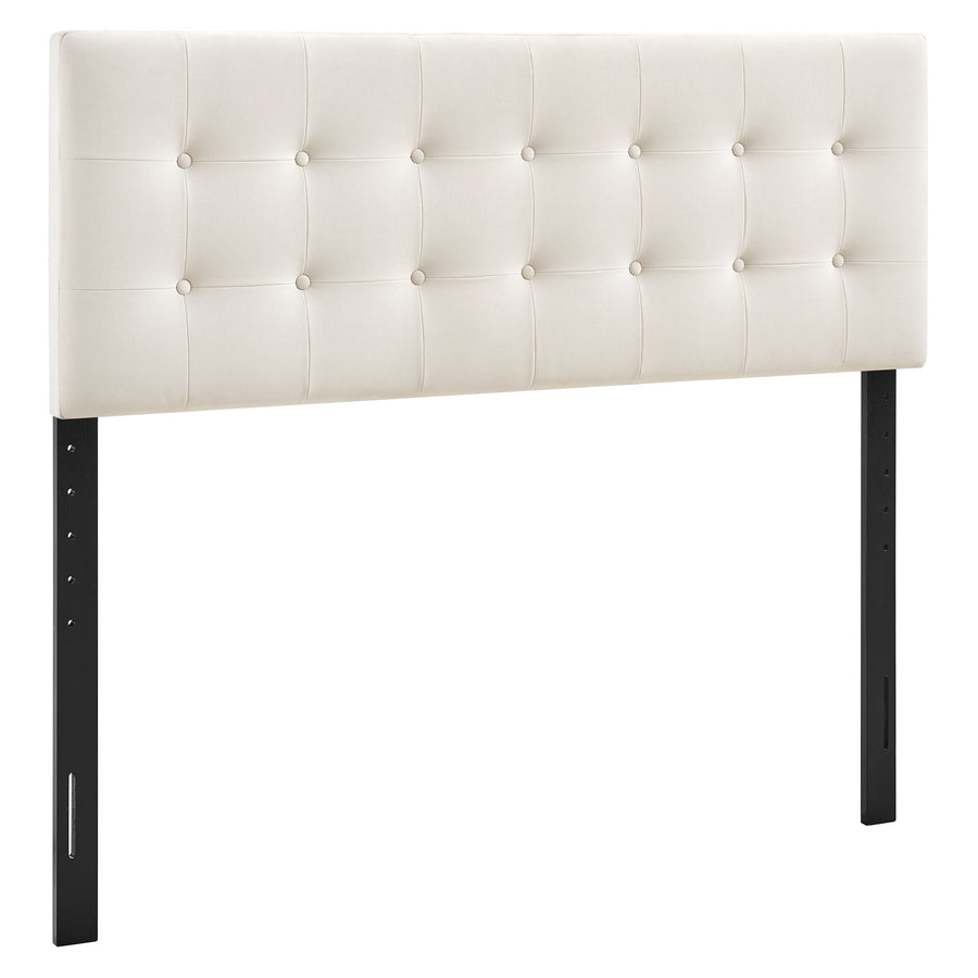 Vale Stain-Resistant Performance Velvet King Size Headboard in Alabaster