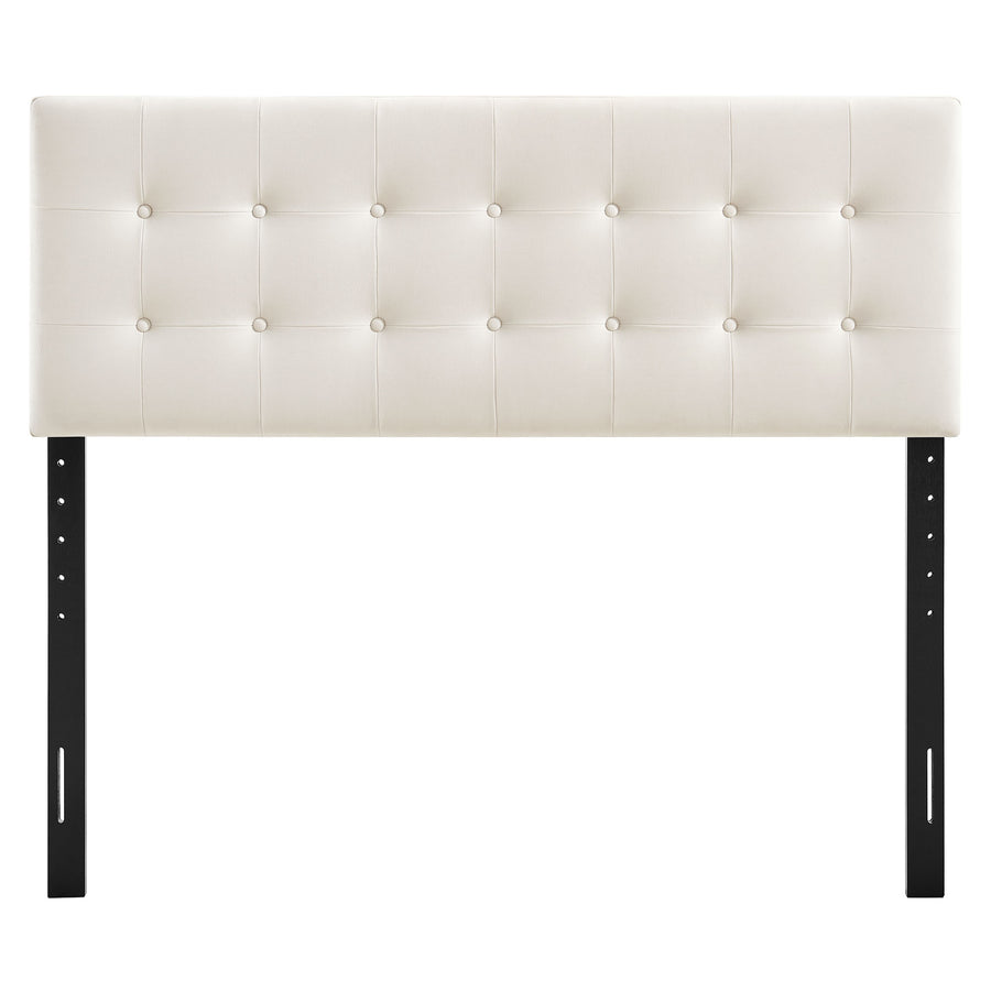 Vale Stain-Resistant Performance Velvet King Size Headboard in Alabaster