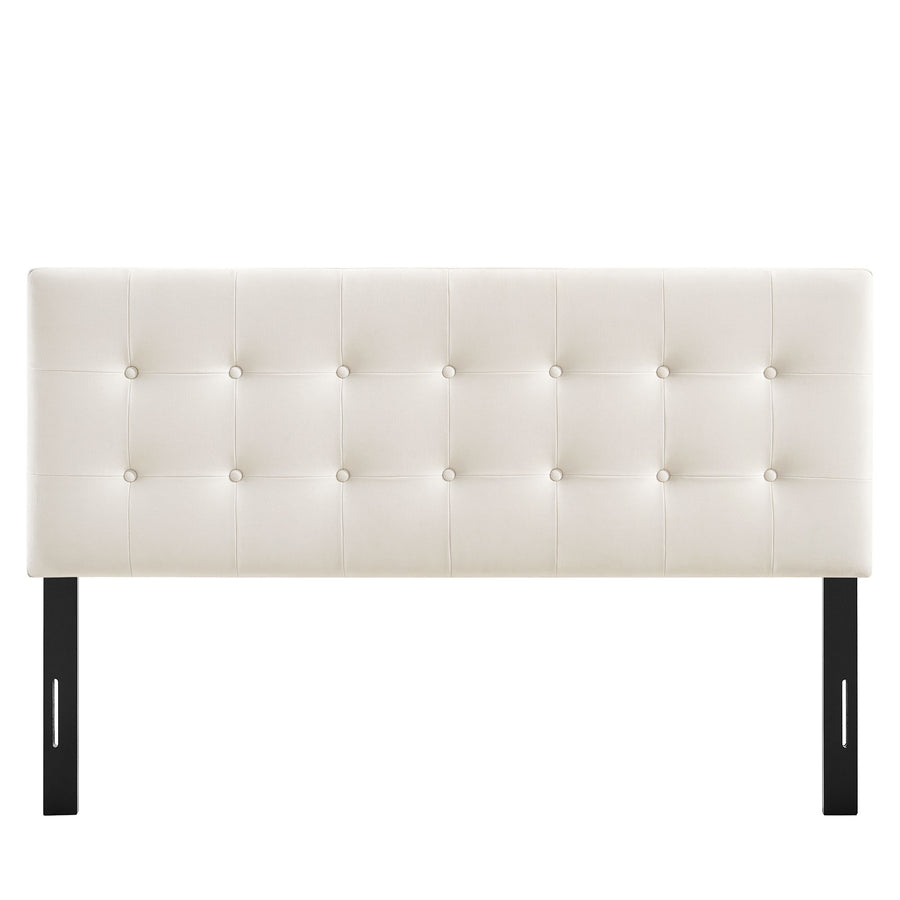 Vale Stain-Resistant Performance Velvet King Size Headboard in Alabaster
