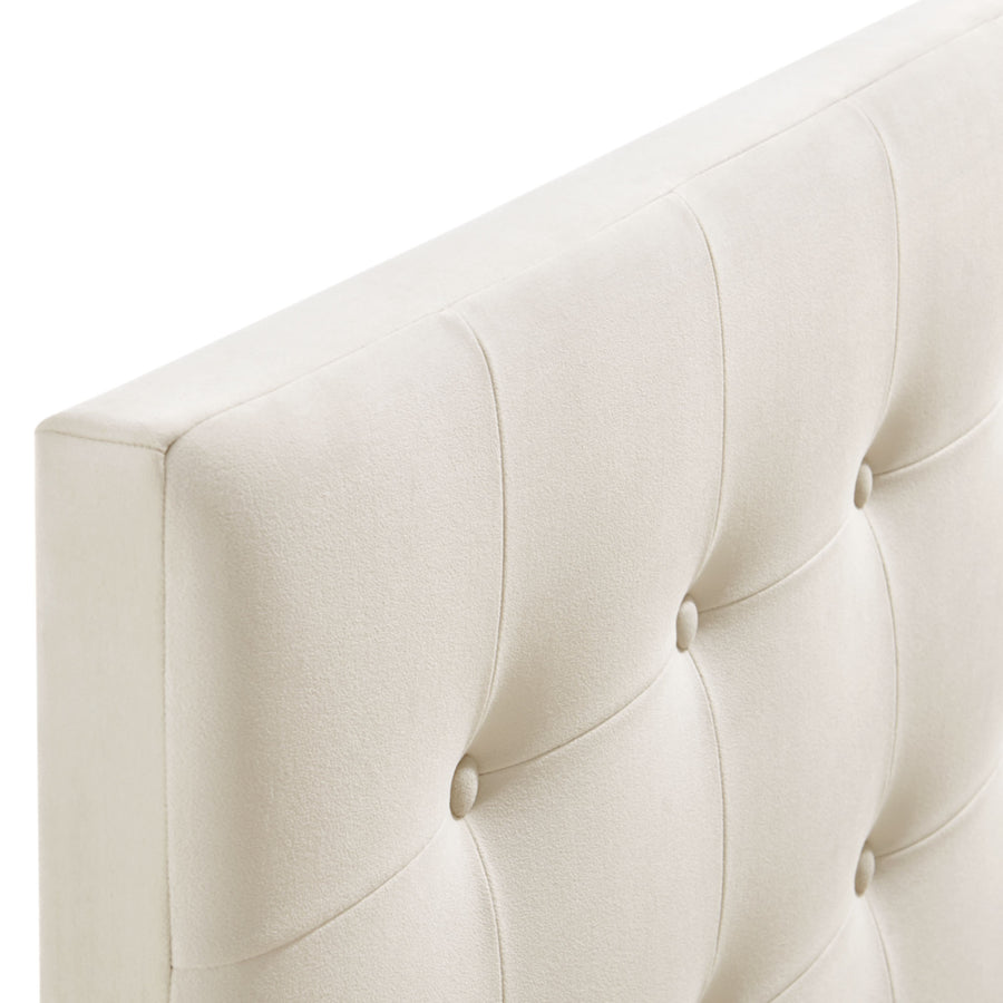 Vale Stain-Resistant Performance Velvet King Size Headboard in Alabaster
