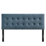 Vale Stain-Resistant Performance Velvet King Size Headboard in Cadet Blue
