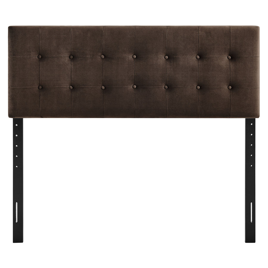 Vale Stain-Resistant Performance Velvet King Size Headboard in Chocolate Brown