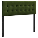 Vale Stain-Resistant Performance Velvet King Size Headboard in Moss Green