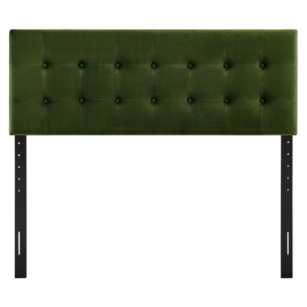 Emily Stain-Resistant Performance Velvet King Size Headboard in Moss Green