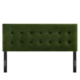 Vale Stain-Resistant Performance Velvet King Size Headboard in Moss Green