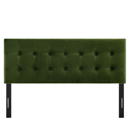Emily Stain-Resistant Performance Velvet King Size Headboard in Moss Green
