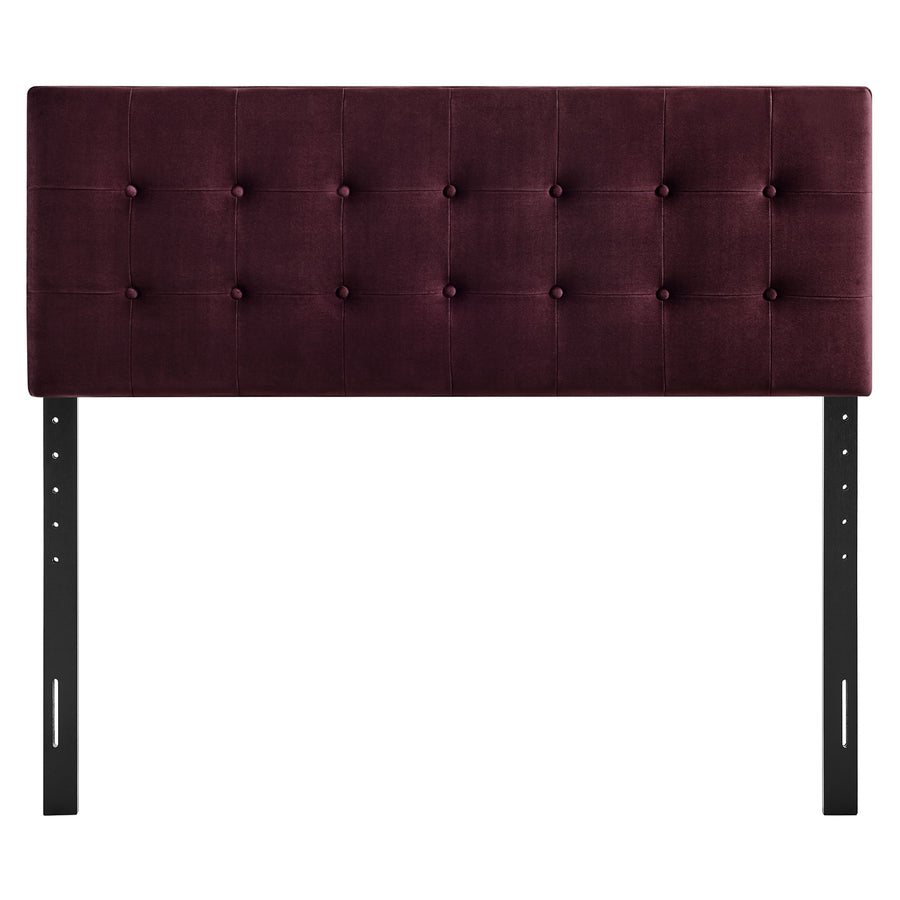 Vale Stain-Resistant Performance Velvet King Size Headboard in Mulberry