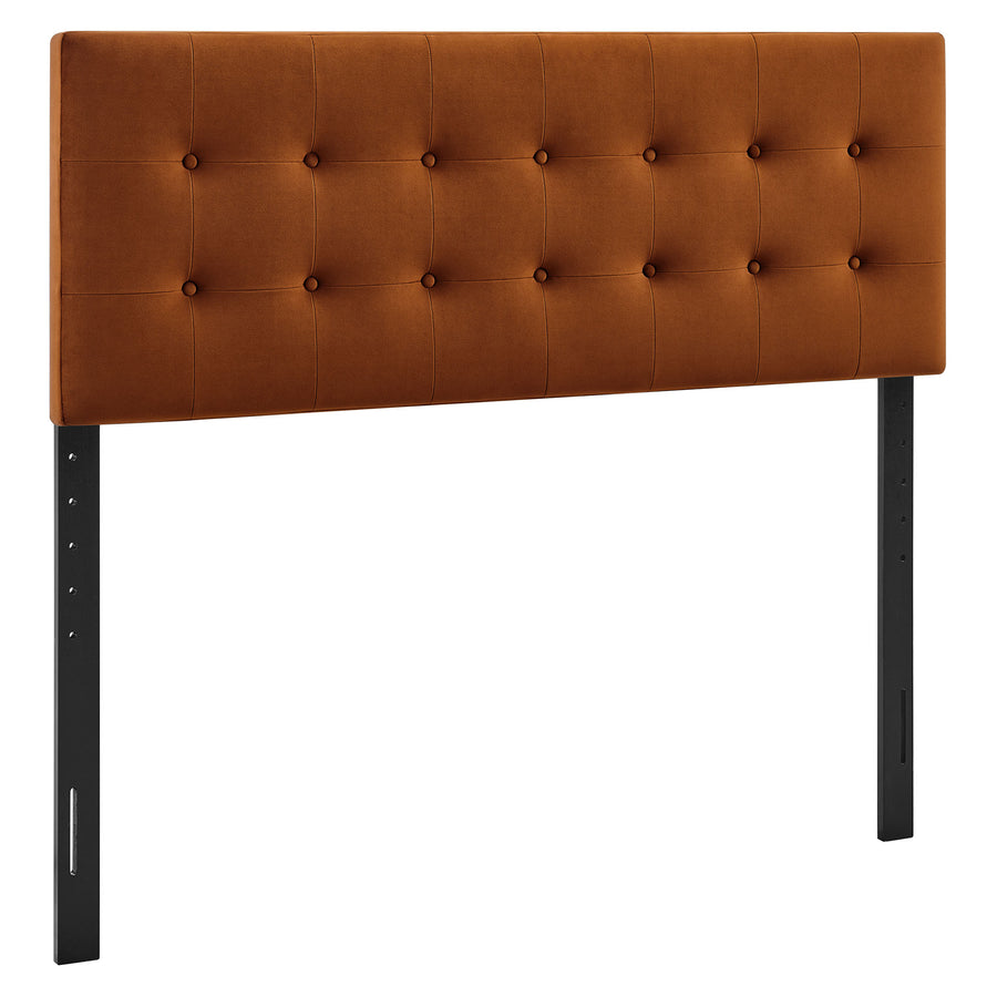 Vale Stain-Resistant Performance Velvet King Size Headboard in Rust