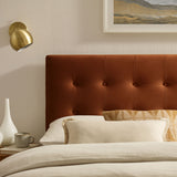 Vale Stain-Resistant Performance Velvet King Size Headboard in Rust