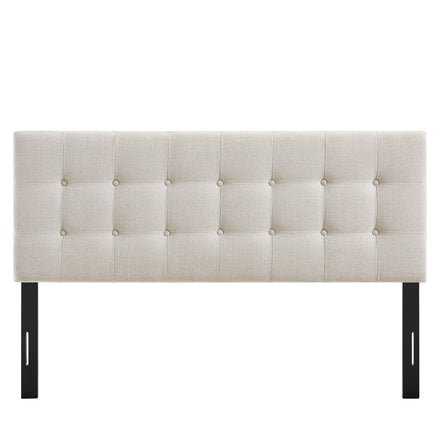 Emily Fabric Upholstered King Size Headboard in Linen
