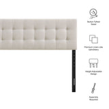 Vale Fabric Upholstered King Size Headboard in Linen