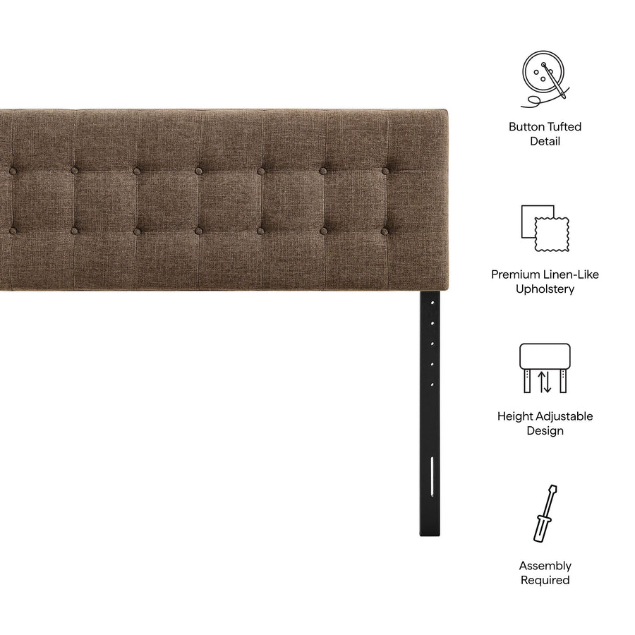 Vale Fabric Upholstered King Size Headboard in Mocha