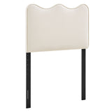 Hazel Stain-Resistant Performance Velvet Twin Size Headboard in Alabaster