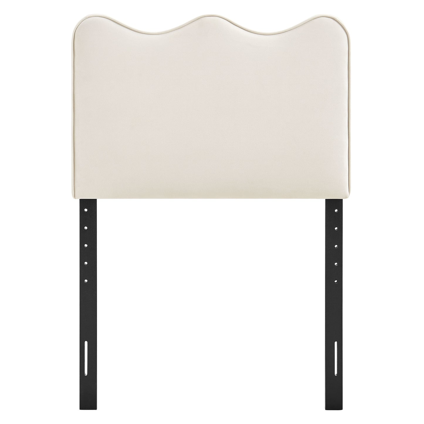 Hazel Stain-Resistant Performance Velvet Twin Size Headboard in Alabaster