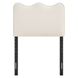Hazel Stain-Resistant Performance Velvet Twin Size Headboard in Alabaster