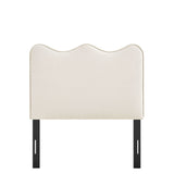 Hazel Stain-Resistant Performance Velvet Twin Size Headboard in Alabaster