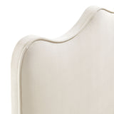 Hazel Stain-Resistant Performance Velvet Twin Size Headboard in Alabaster