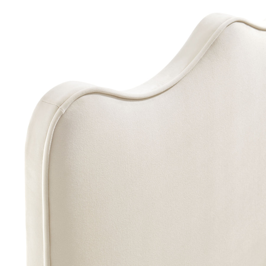 Hazel Stain-Resistant Performance Velvet Twin Size Headboard in Alabaster