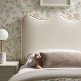 Hazel Stain-Resistant Performance Velvet Twin Size Headboard in Alabaster