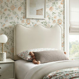 Hazel Stain-Resistant Performance Velvet Twin Size Headboard in Alabaster