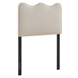 Hazel Stain-Resistant Performance Velvet Twin Size Headboard in Almond
