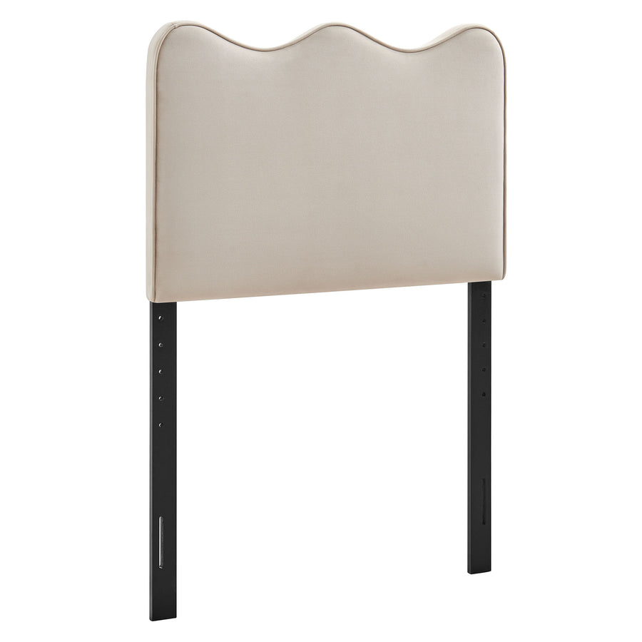 Hazel Stain-Resistant Performance Velvet Twin Size Headboard in Almond