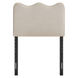 Hazel Stain-Resistant Performance Velvet Twin Size Headboard in Almond