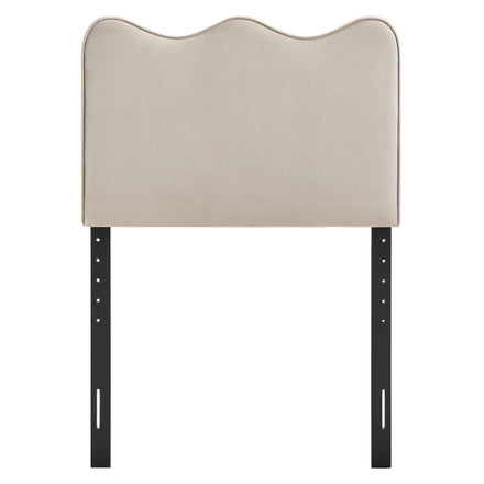 Athena Stain-Resistant Performance Velvet Twin Size Headboard in Almond