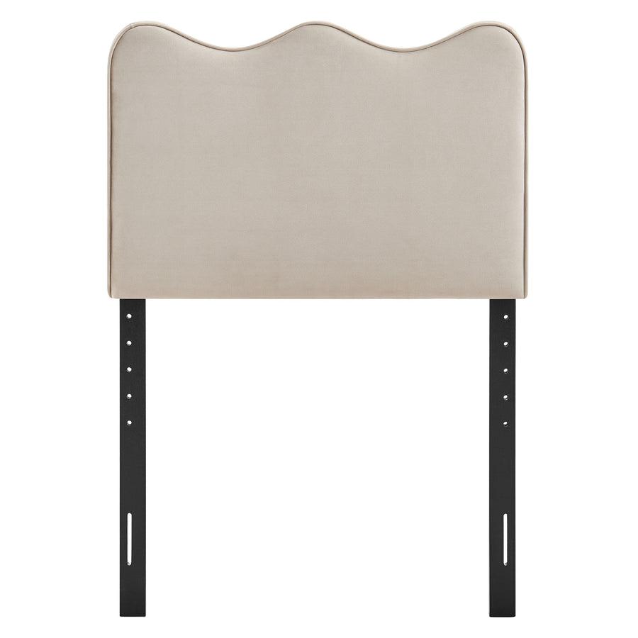 Hazel Stain-Resistant Performance Velvet Twin Size Headboard in Almond