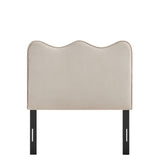 Hazel Stain-Resistant Performance Velvet Twin Size Headboard in Almond