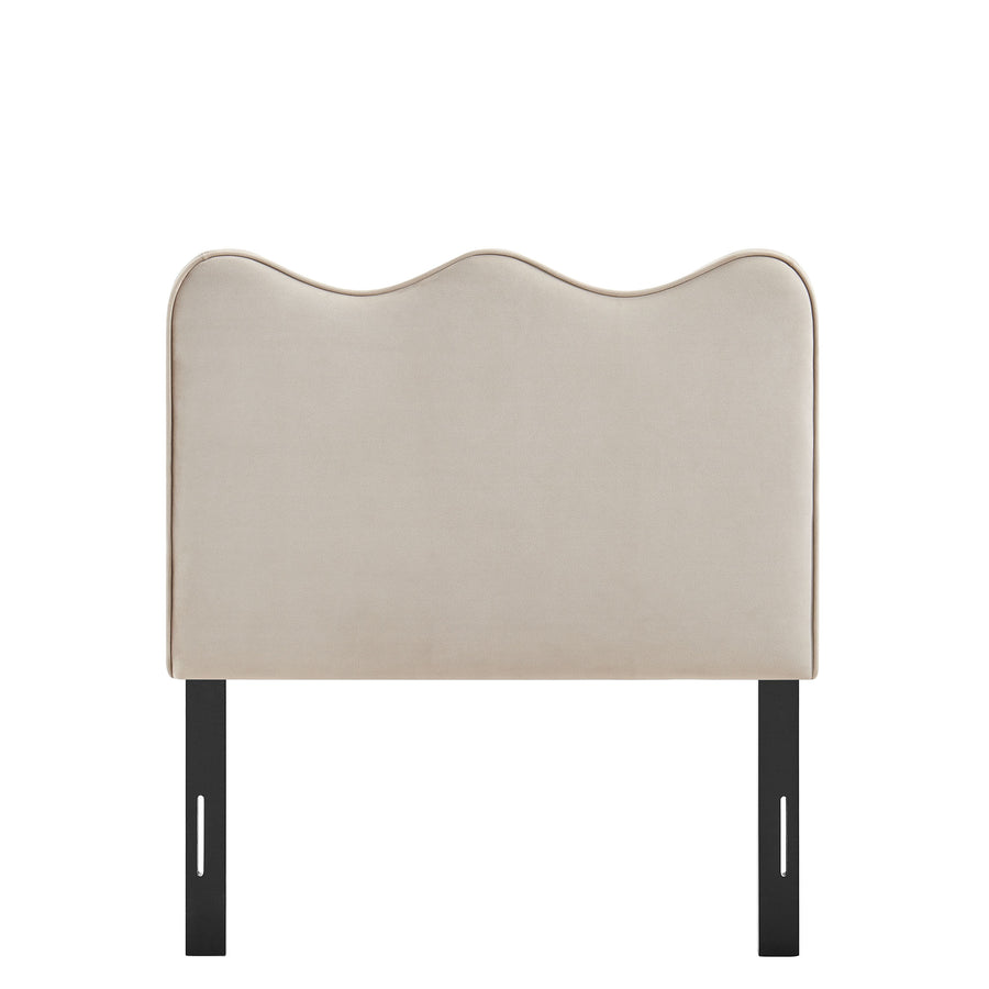 Hazel Stain-Resistant Performance Velvet Twin Size Headboard in Almond