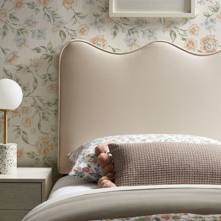 Hazel Stain-Resistant Performance Velvet Twin Size Headboard in Almond
