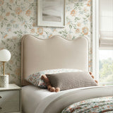 Hazel Stain-Resistant Performance Velvet Twin Size Headboard in Almond