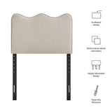 Hazel Stain-Resistant Performance Velvet Twin Size Headboard in Almond