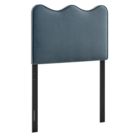 Athena Stain-Resistant Performance Velvet Twin Size Headboard in Cadet Blue