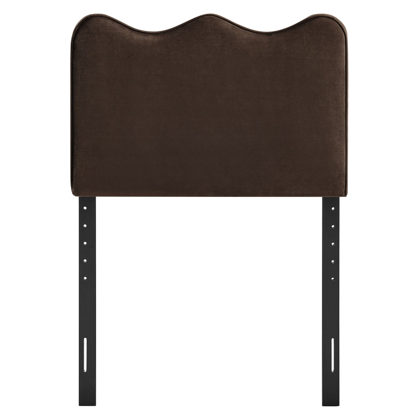 Hazel Stain-Resistant Performance Velvet Twin Size Headboard in Chocolate Brown