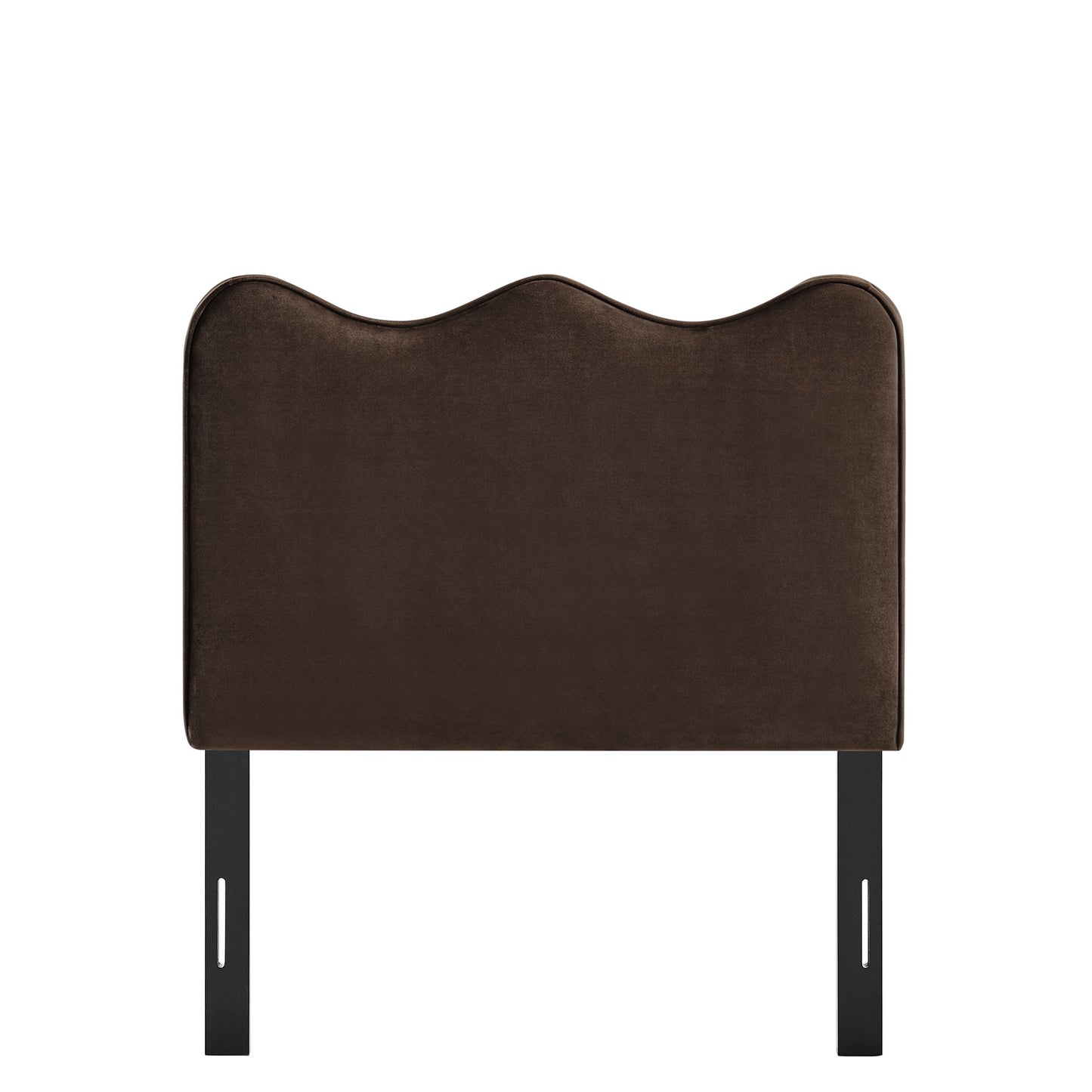 Hazel Stain-Resistant Performance Velvet Twin Size Headboard in Chocolate Brown