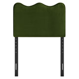 Hazel Stain-Resistant Performance Velvet Twin Size Headboard in Moss Green
