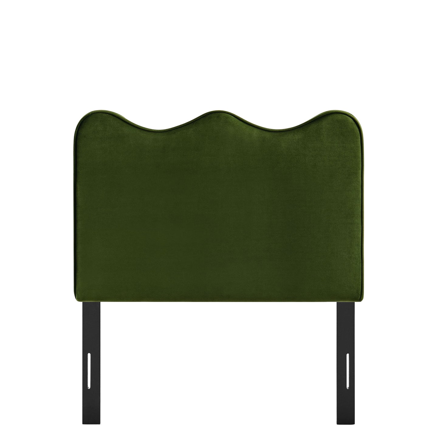 Hazel Stain-Resistant Performance Velvet Twin Size Headboard in Moss Green