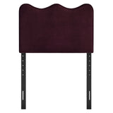Hazel Stain-Resistant Performance Velvet Twin Size Headboard in Mulberry