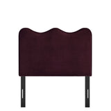 Hazel Stain-Resistant Performance Velvet Twin Size Headboard in Mulberry