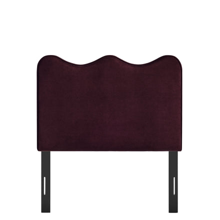 Athena Stain-Resistant Performance Velvet Twin Size Headboard in Mulberry