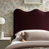 Hazel Stain-Resistant Performance Velvet Twin Size Headboard in Mulberry