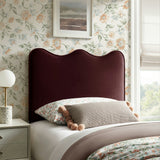 Hazel Stain-Resistant Performance Velvet Twin Size Headboard in Mulberry