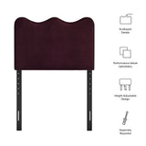 Hazel Stain-Resistant Performance Velvet Twin Size Headboard in Mulberry