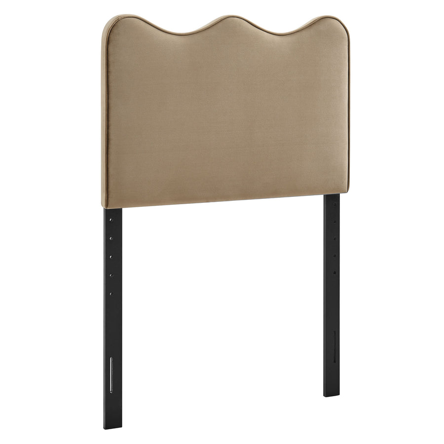 Hazel Stain-Resistant Performance Velvet Twin Size Headboard in Taupe